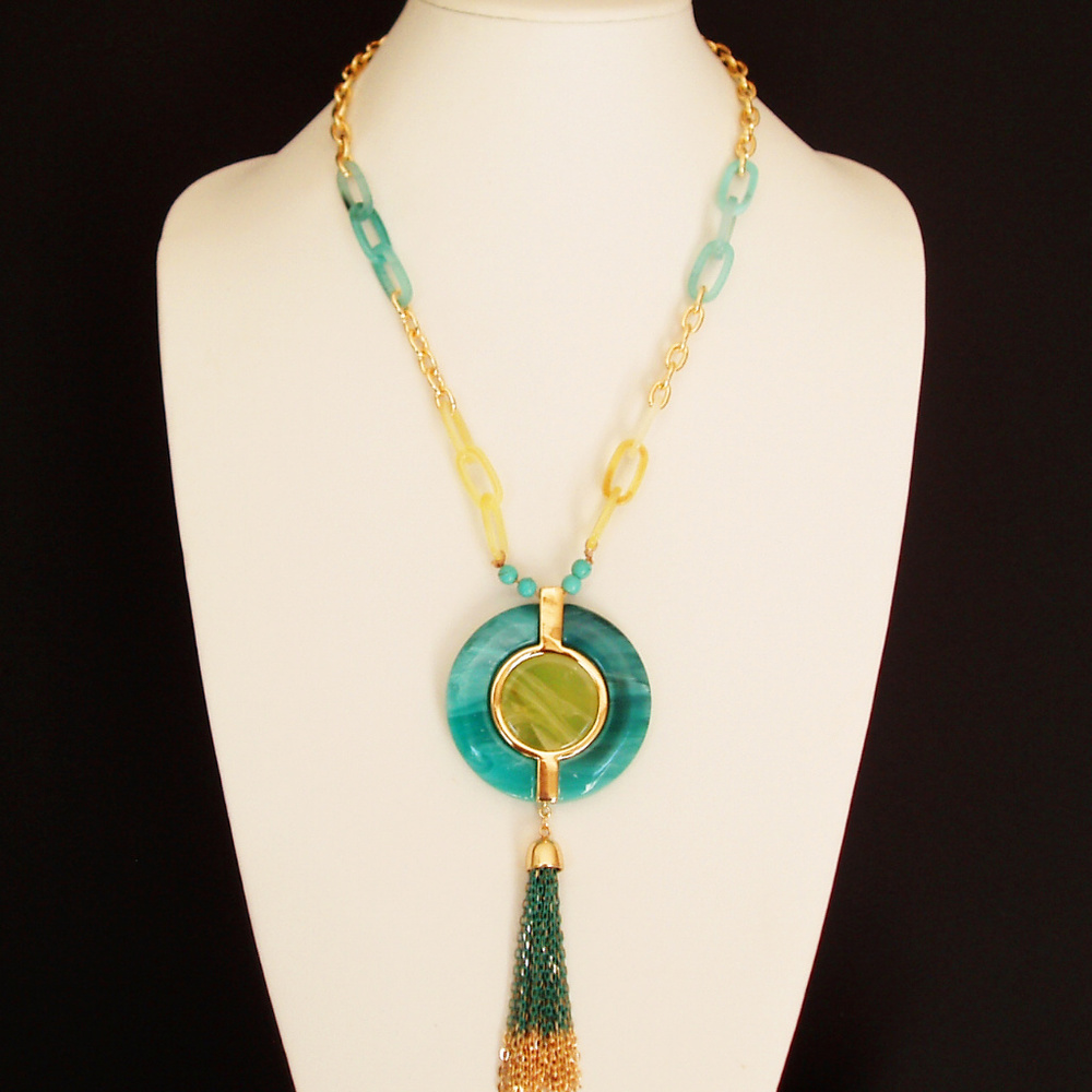 Two-tone Tassel Necklace